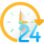 24 Hours icon depicting the wizicom vedik maths sessions 24 hours live
training.
